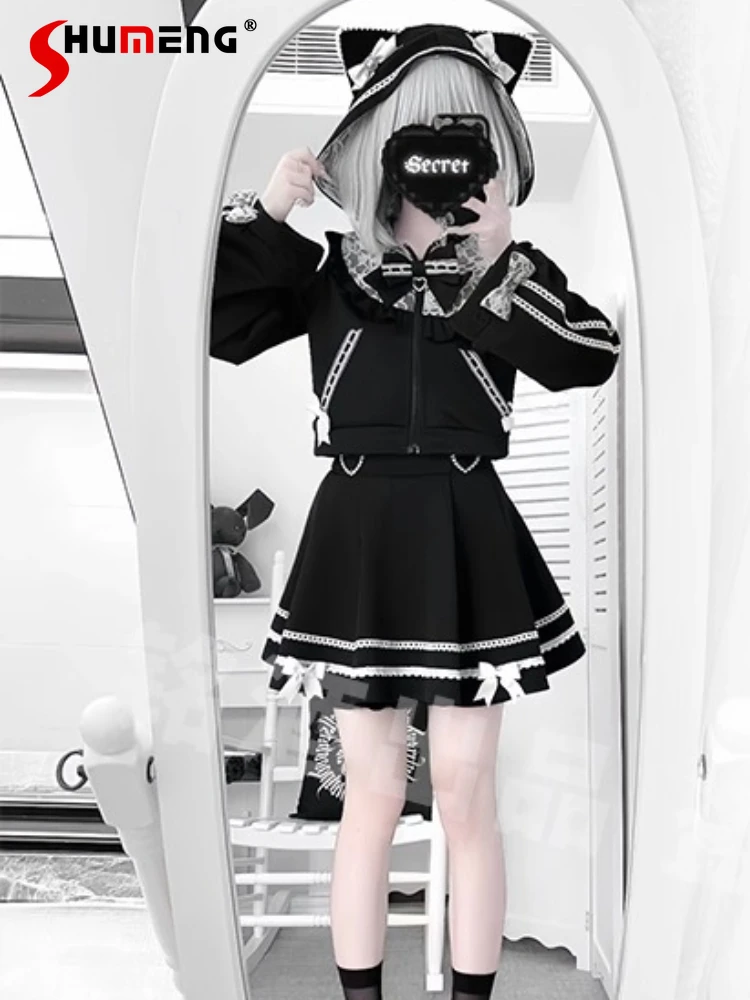 Japanese Subculture Y2K Skirt Set Autumn New Girl's Sweet Cool Mine Hooded Shorts Jacket Mini Skirt 2-Piece Set Womens Outifits
Japanese Subculture Y2K Skirt Set Autumn New Girl's Sweet Cool Mine Hooded Shorts Jacket Mini Skirt 2-Piece Set Womens Outifits