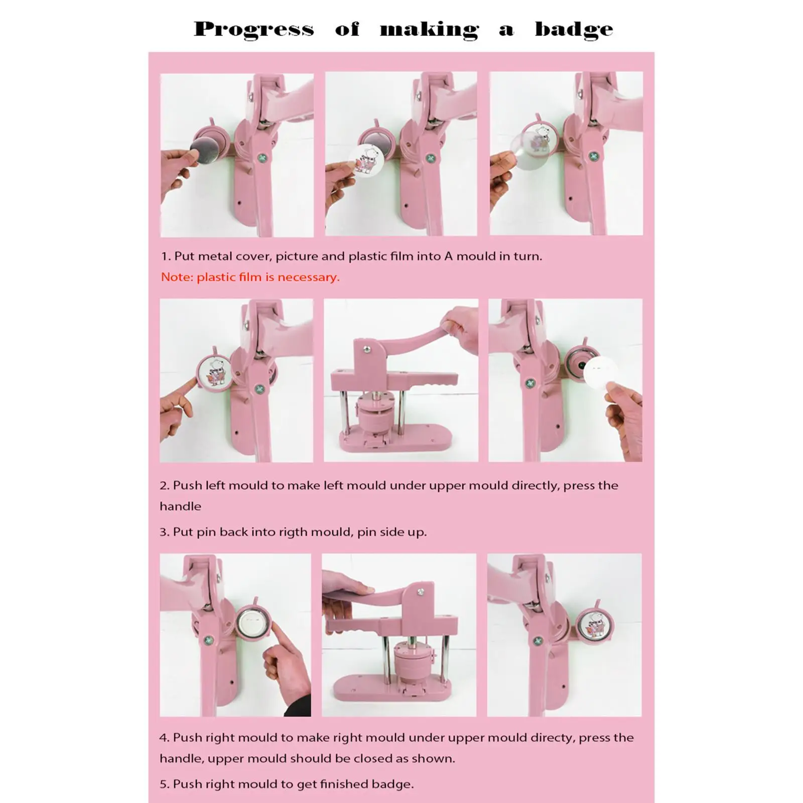 Installation-free Badge Maker Machine 58mm Sturdy Plastic DIY Kit for Organization and Promotion Events
Installation-free Badge Maker Machine 58mm Sturdy Plastic DIY Kit for Organization and Promotion Events