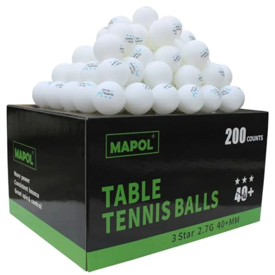 200 Count Table Tennis Balls, 3 Star Advanced Training Ball, Bulk Ping Pong Balls for Indoor and Outdoor Sports
200 Count Table Tennis Balls, 3 Star Advanced Training Ball, Bulk Ping Pong Balls for Indoor and Outdoor Sports