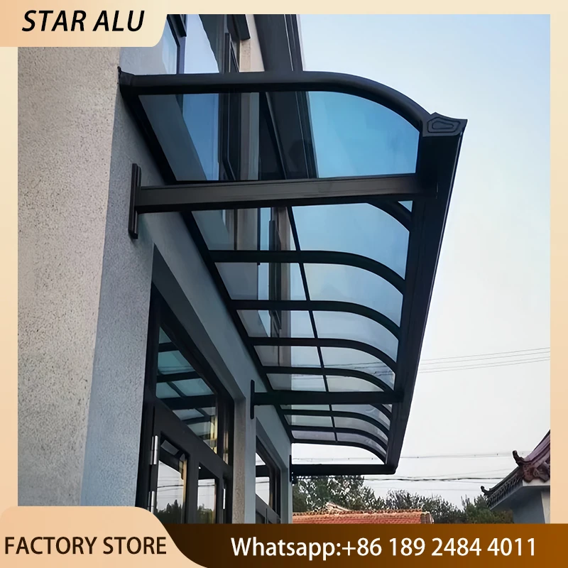 Fixed Aluminum Door Window Awning with Polycarbonate Cover Sun Shade Rain Protection
Fixed Aluminum Door Window Awning with Polycarbonate Cover Sun Shade Rain Protection