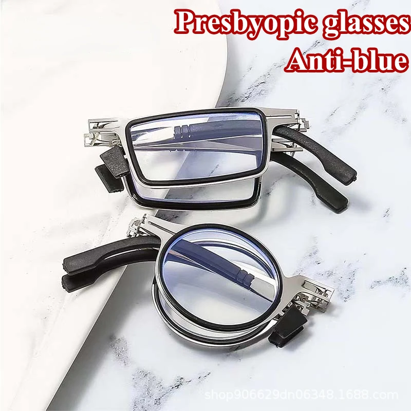 Portable Folding Presbyopia Glasses Men Metal Round Square Frame Anti Blue Light Eyewear Reading Eyeglasses Diopter With Box
Portable Folding Presbyopia Glasses Men Metal Round Square Frame Anti Blue Light Eyewear Reading Eyeglasses Diopter With Box