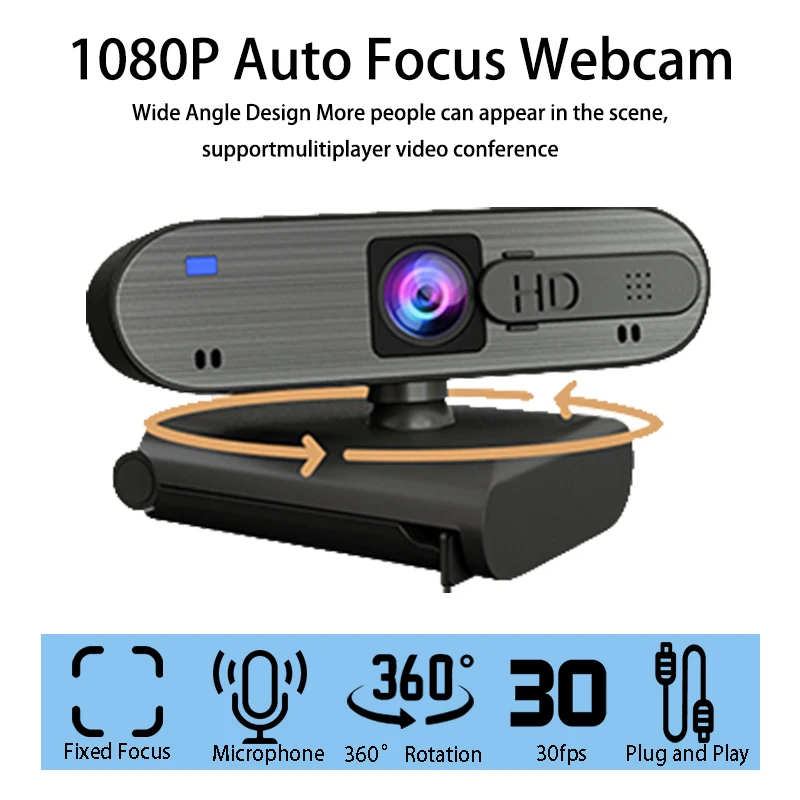 1080P Auto Focus Webcam with Dual Stereo Mic USB Plug Play for PC Laptop 30fps Streaming Camera Compatible With Win Mac Android
1080P Auto Focus Webcam with Dual Stereo Mic USB Plug Play for PC Laptop 30fps Streaming Camera Compatible With Win Mac Android