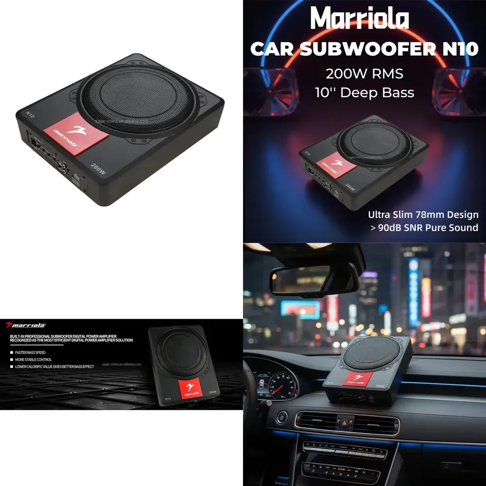 Marriola N10 Aluminum 200W RMS Powerful High Quality Car Subwoofer
Marriola N10 Aluminum 200W RMS Powerful High Quality Car Subwoofer