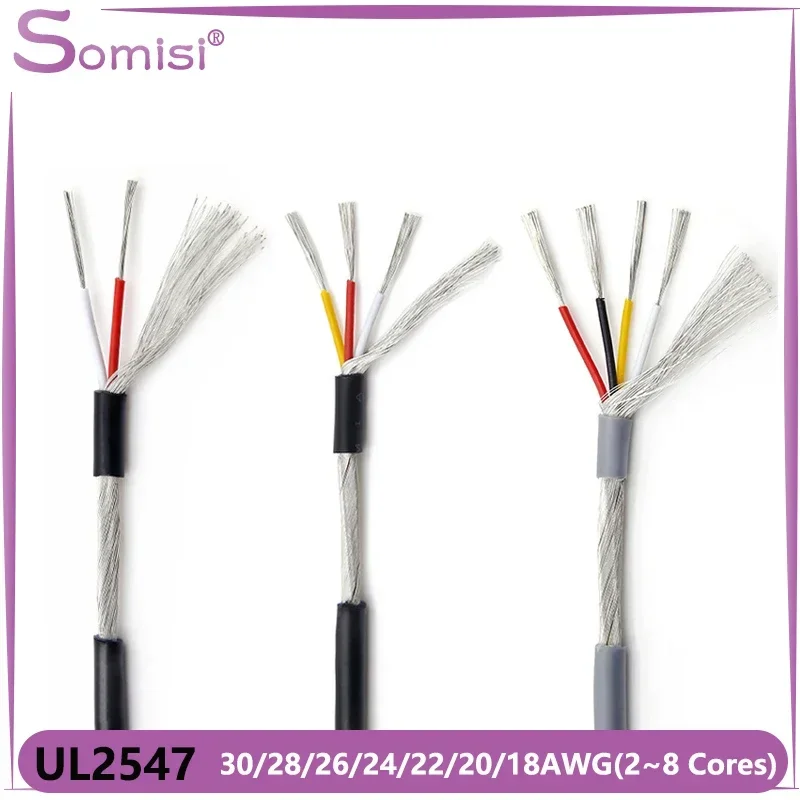 UL2547 Shielded Wire 30 28 26 24 22 20 18 AWG 2 3 4 5 6 8 Core Copper Control Wires Signal Headphone Channel Audio Cable 5/10M
UL2547 Shielded Wire 30 28 26 24 22 20 18 AWG 2 3 4 5 6 8 Core Copper Control Wires Signal Headphone Channel Audio Cable 5/10M