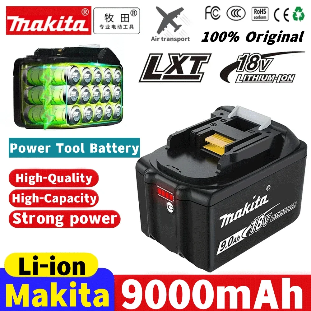 Makita 18V 9000mAh Battery 9AH Li-ion Replacement LXT BL1860B BL1860 BL1850 BL1830 DHP482RFX9 BL1815 LXT400 for Cordless Drills
Makita 18V 9000mAh Battery 9AH Li-ion Replacement LXT BL1860B BL1860 BL1850 BL1830 DHP482RFX9 BL1815 LXT400 for Cordless Drills