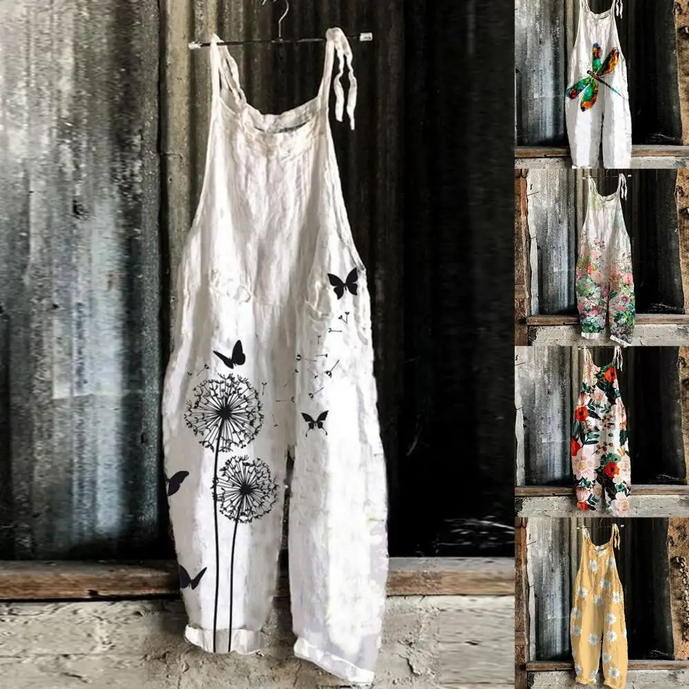 Casual Floral Print Shoulder Strap Jumpsuit Women Summer Jumpsuit Summer Vintage Loose Floral Print Jumpsuit for Home
Casual Floral Print Shoulder Strap Jumpsuit Women Summer Jumpsuit Summer Vintage Loose Floral Print Jumpsuit for Home