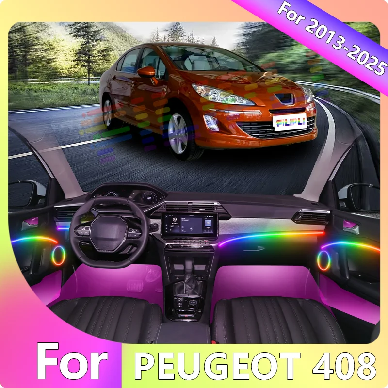 FILIPLI For The PEUGEOT 408 For 2019 64 RGB Colour Car Interior Ambient Light APP Controlled Car Ambient Strip Easy To Install
FILIPLI For The PEUGEOT 408 For 2019 64 RGB Colour Car Interior Ambient Light APP Controlled Car Ambient Strip Easy To Install
