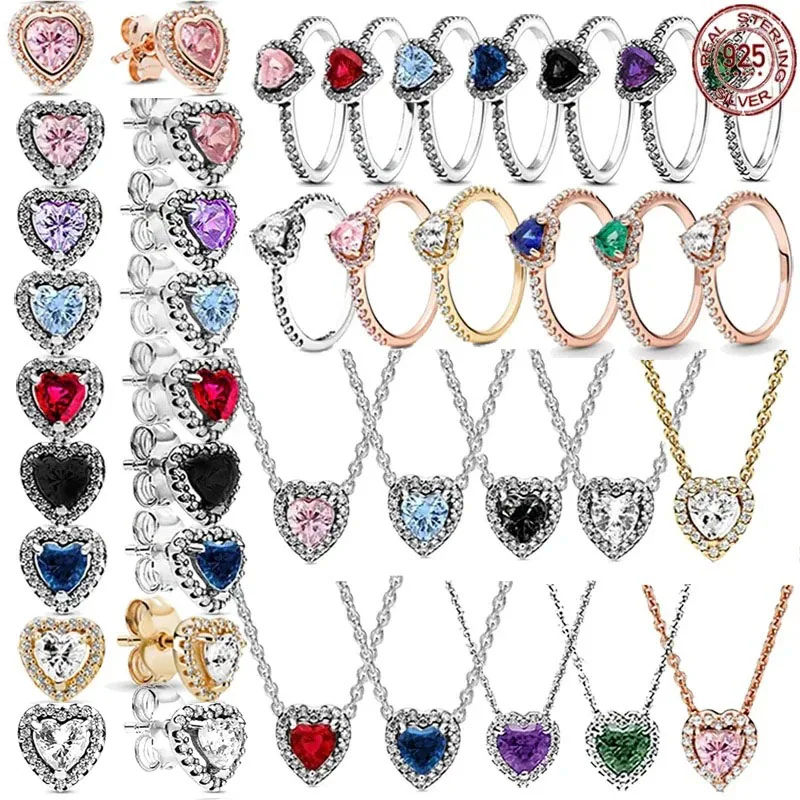 Hot selling 925 sterling silver heart-shaped earrings, rings, necklaces, crystal ladies' sets, charming zircon jewelry gifts
Hot selling 925 sterling silver heart-shaped earrings, rings, necklaces, crystal ladies' sets, charming zircon jewelry gifts