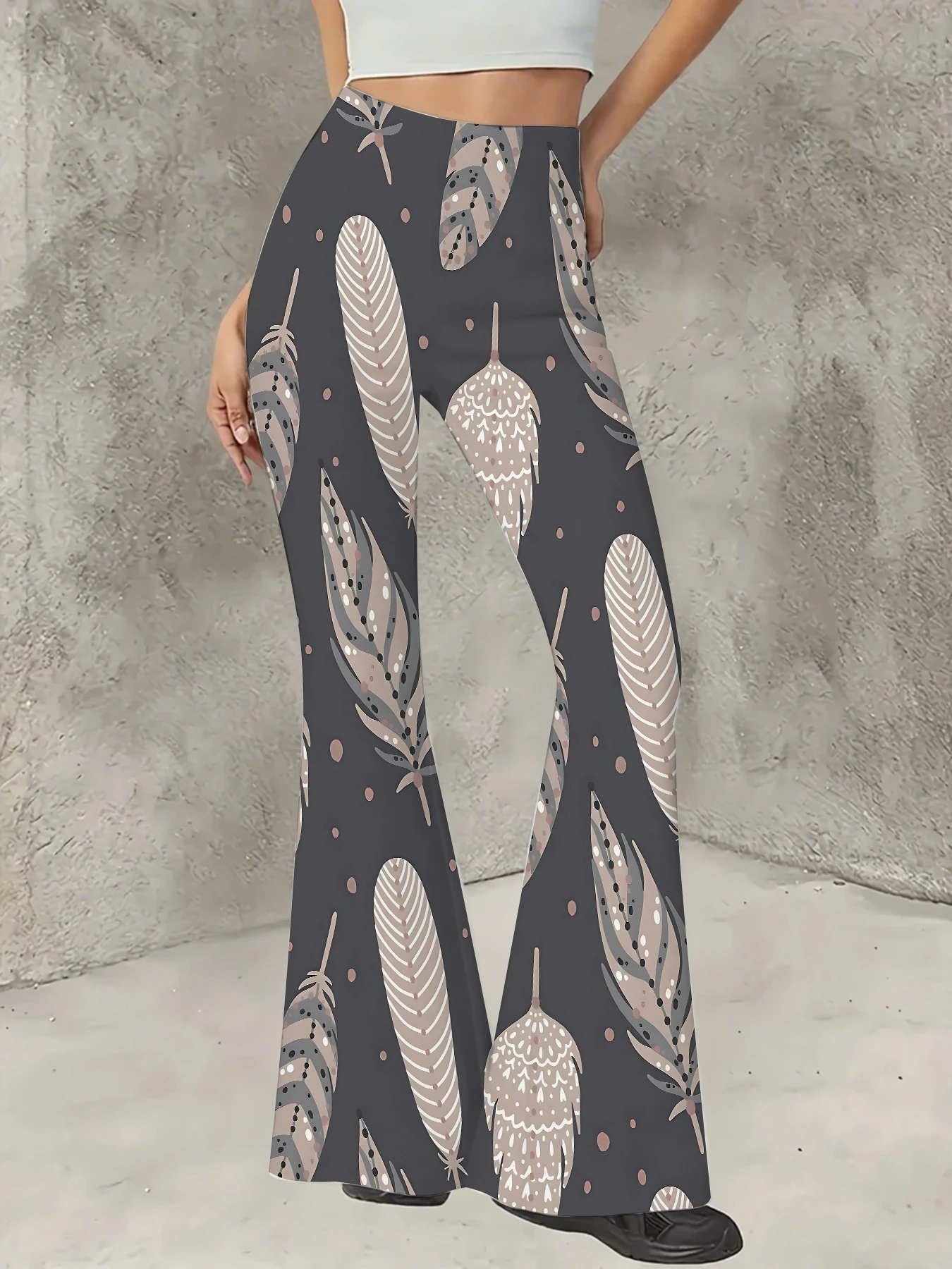 Women's Print Flare Pants Casual High Waist Knit Bell Bottom Trousers Boho
Women's Print Flare Pants Casual High Waist Knit Bell Bottom Trousers Boho