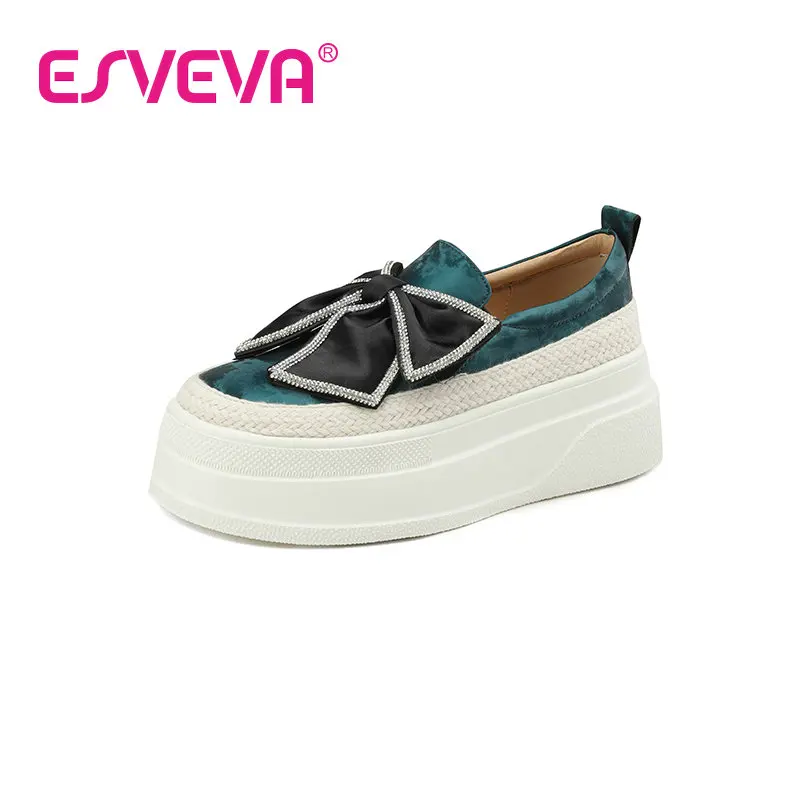 ESVEVA 2023 Flat Platform Women Cow Leather Butterfly-Knot Spring High Heel Vintage Slip On Office Round Toe Shoes Woman 34-39
ESVEVA 2023 Flat Platform Women Cow Leather Butterfly-Knot Spring High Heel Vintage Slip On Office Round Toe Shoes Woman 34-39