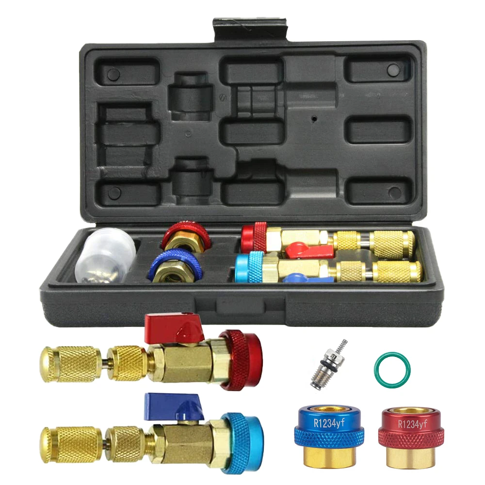 R134A R1234YF Valve Core Tool Kit,Copper Aluminum Alloy High Low Pressure Repair Tool,Valve Core Quick Remover Installer Set
R134A R1234YF Valve Core Tool Kit,Copper Aluminum Alloy High Low Pressure Repair Tool,Valve Core Quick Remover Installer Set