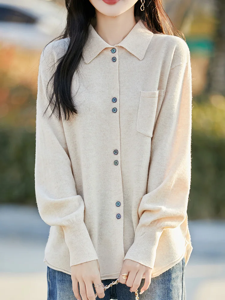 Light Luxury 100% Merino Wool Women Knitted Cardigan Spring Autumn Thin Sweater Long Sleeve Clothing Tops Shirt Solid Outerwear
Light Luxury 100% Merino Wool Women Knitted Cardigan Spring Autumn Thin Sweater Long Sleeve Clothing Tops Shirt Solid Outerwear
