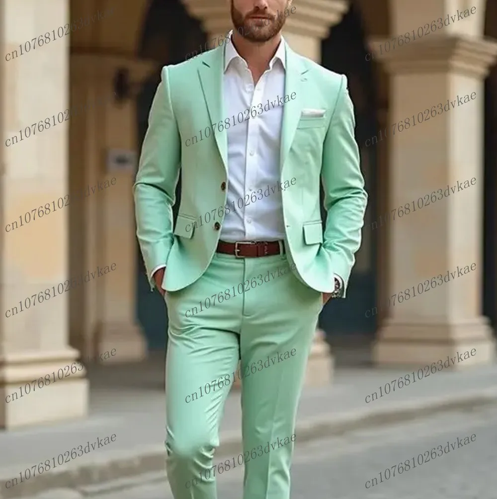 New Mint Green Formal Occasions Business Men Suit Groom Groomsman Wedding Party Prom Male 2 Piece Set Tuxedos Blazer Pants
New Mint Green Formal Occasions Business Men Suit Groom Groomsman Wedding Party Prom Male 2 Piece Set Tuxedos Blazer Pants