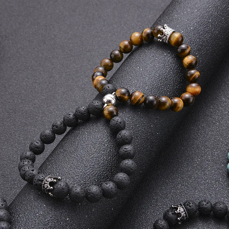2023 8mm White Pine Volcanic Stone Jewelry Men and Women Zircon Crown Bracelet Set Natural Stone Gravity Magnet Couple Bracelets
2023 8mm White Pine Volcanic Stone Jewelry Men and Women Zircon Crown Bracelet Set Natural Stone Gravity Magnet Couple Bracelets