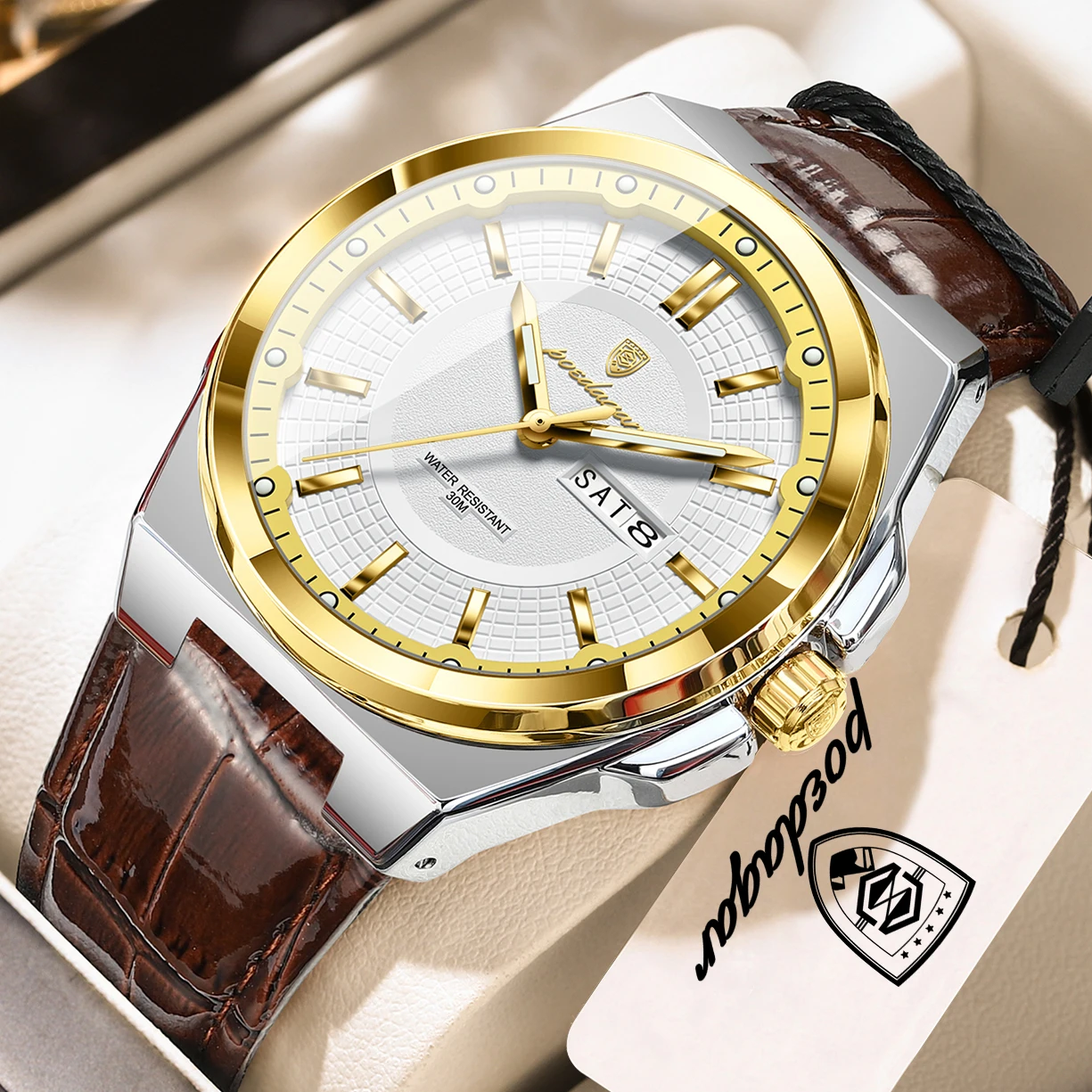 POEDAGAR Original Quartz Men Wristwatch Waterproof Luminous Date Week Men's Clock Leather Fashion Business Watches For Man Reloj
POEDAGAR Original Quartz Men Wristwatch Waterproof Luminous Date Week Men's Clock Leather Fashion Business Watches For Man Reloj