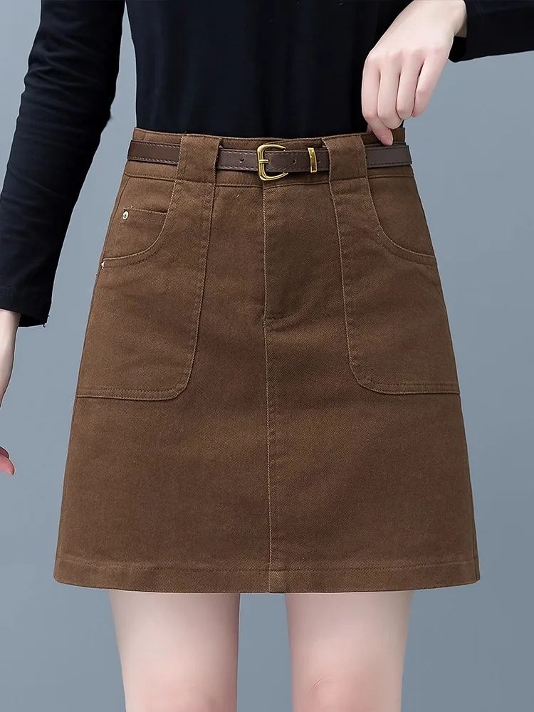 Retro High Waist A-Line Skirt for Women Spring Autumn 2025 New Style Casual Denim Skirts Slimming Short Skirts
Retro High Waist A-Line Skirt for Women Spring Autumn 2025 New Style Casual Denim Skirts Slimming Short Skirts