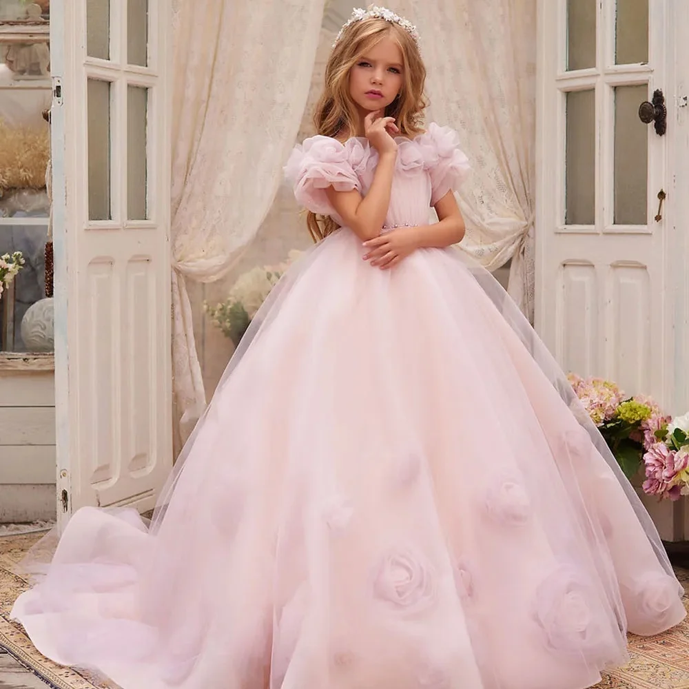 Pink Flower Girl Dresses Beauty 3D Flowers Beading Off The Shoulder A-Line Kids Elegant Birthday Party Bridesmaid Ball Gown 2025
Pink Flower Girl Dresses Beauty 3D Flowers Beading Off The Shoulder A-Line Kids Elegant Birthday Party Bridesmaid Ball Gown 2025
