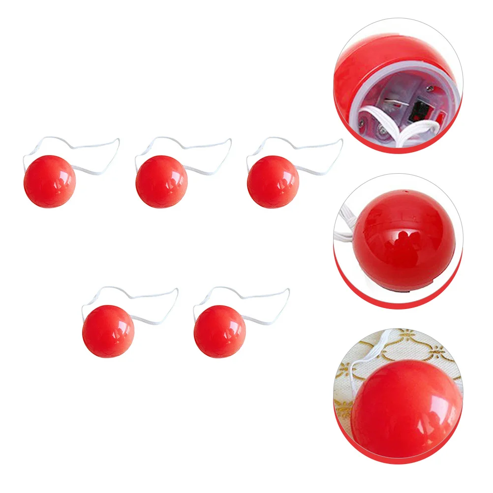 5Pcs Red LED Glow Clown Nose Plastic Costume Accessory Party Supplies Stage Props Light Up Clown Dress-Up Props
5Pcs Red LED Glow Clown Nose Plastic Costume Accessory Party Supplies Stage Props Light Up Clown Dress-Up Props