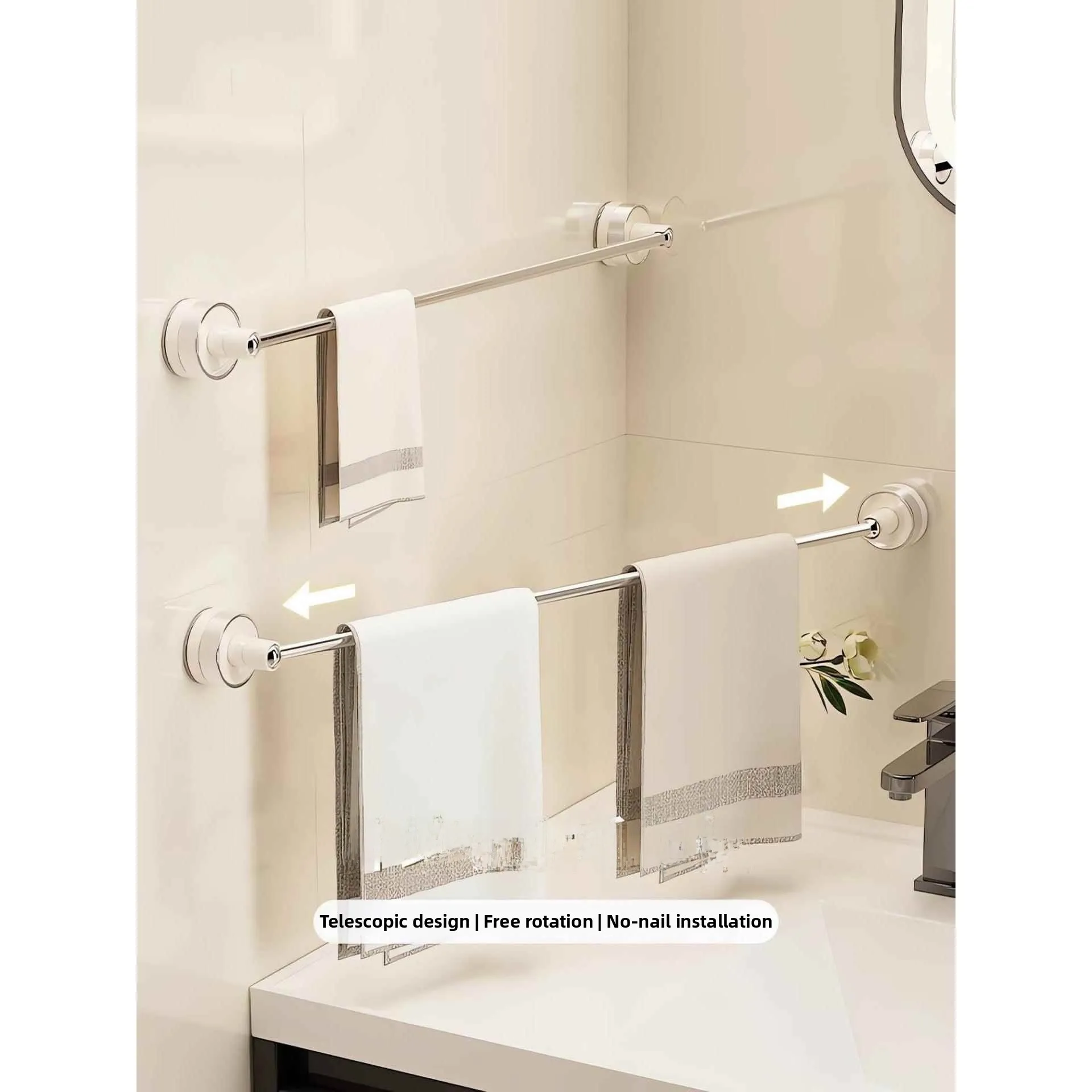 Bathroom Towel Rack Non-Drilling Expanding Towel Bar Storage Shelf Bath Towel Holder Wall Mounted Organizer
Bathroom Towel Rack Non-Drilling Expanding Towel Bar Storage Shelf Bath Towel Holder Wall Mounted Organizer