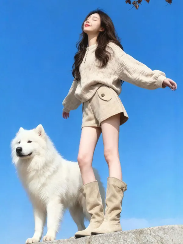 Korean Style Unique Short Knitted Sweater And Shorts Two Piece Set Elegant Spring Fashion Casual Comfortable Cotton V Neck
Korean Style Unique Short Knitted Sweater And Shorts Two Piece Set Elegant Spring Fashion Casual Comfortable Cotton V Neck