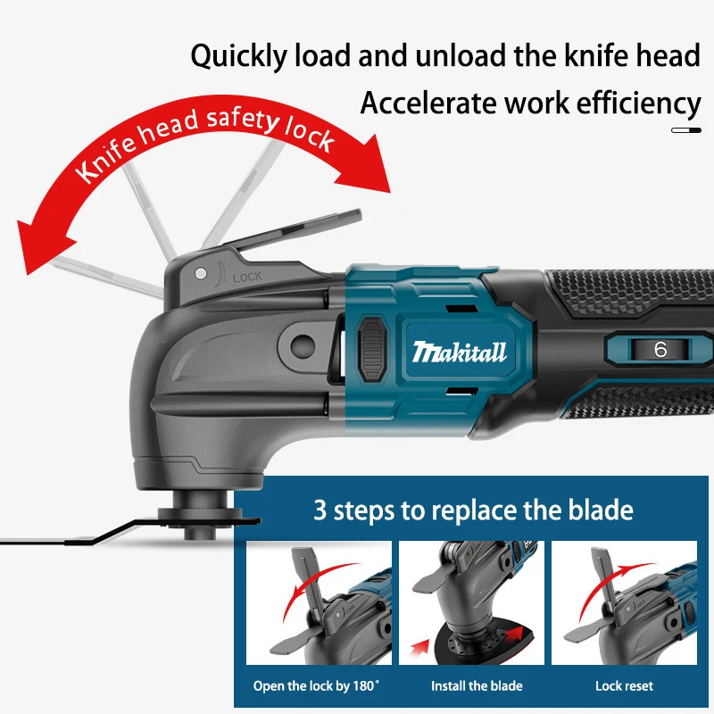 For MAKITA 18V Brushless Quick Release Oscillating Tool Multi Functional Tool Renovator Electric Trimmer Compatible
For MAKITA 18V Brushless Quick Release Oscillating Tool Multi Functional Tool Renovator Electric Trimmer Compatible