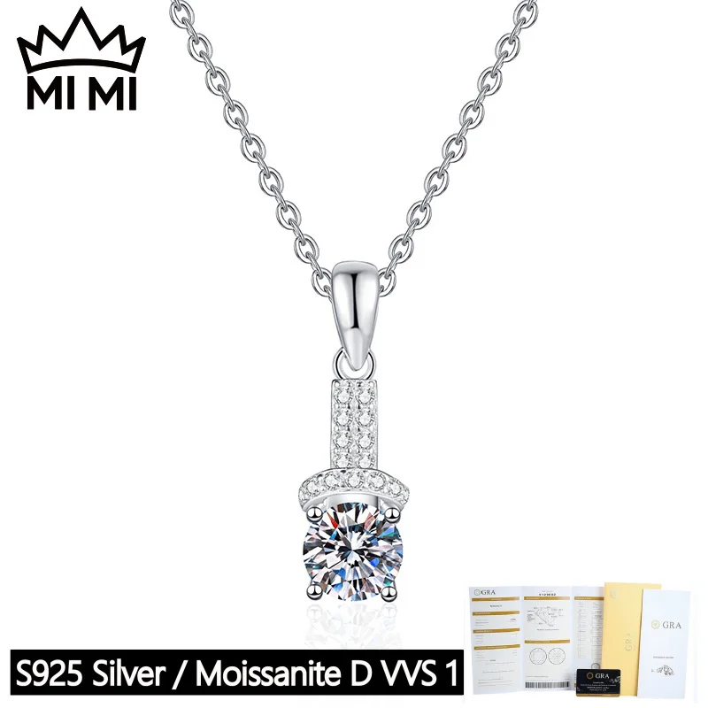 MI MI 925 Sterling Silver 1CT D Color GRA Certified Moissanite Pendant Necklace for Women with Gift Box
MI MI 925 Sterling Silver 1CT D Color GRA Certified Moissanite Pendant Necklace for Women with Gift Box