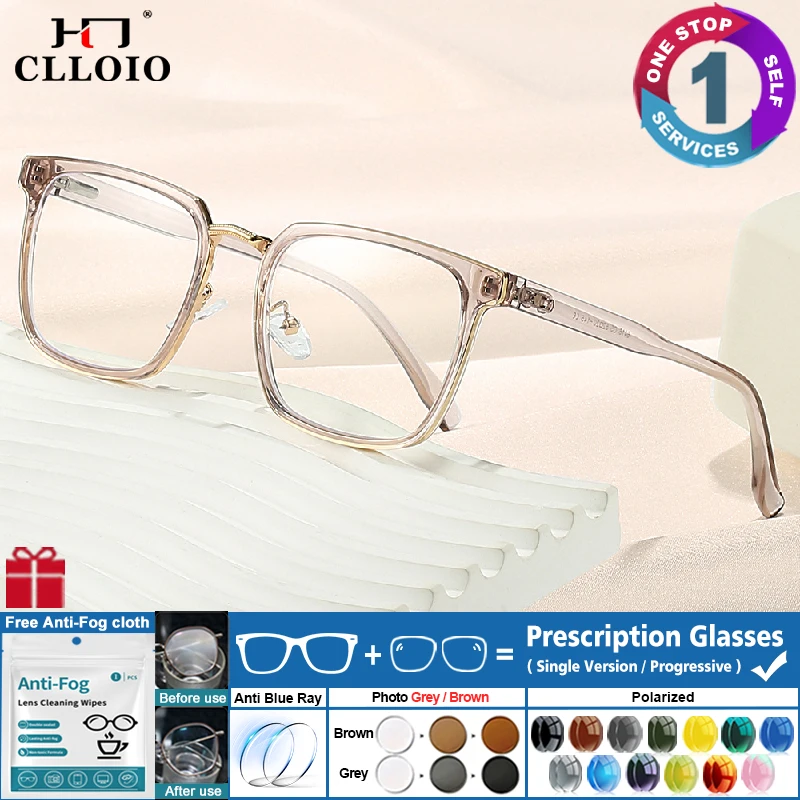 CLLOIO Women Progressive Photochromic Square Prescription Glasses Computer Optical Lens Anti Blue Ray Myopia Driving Sunglasses
CLLOIO Women Progressive Photochromic Square Prescription Glasses Computer Optical Lens Anti Blue Ray Myopia Driving Sunglasses