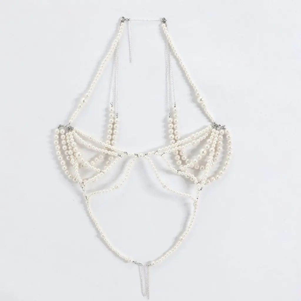 Women's Sexy Neck Sling Top Imitation Pearl Multi-layer Chest Chain European American Style Hot-selling Body Chain Vest
Women's Sexy Neck Sling Top Imitation Pearl Multi-layer Chest Chain European American Style Hot-selling Body Chain Vest