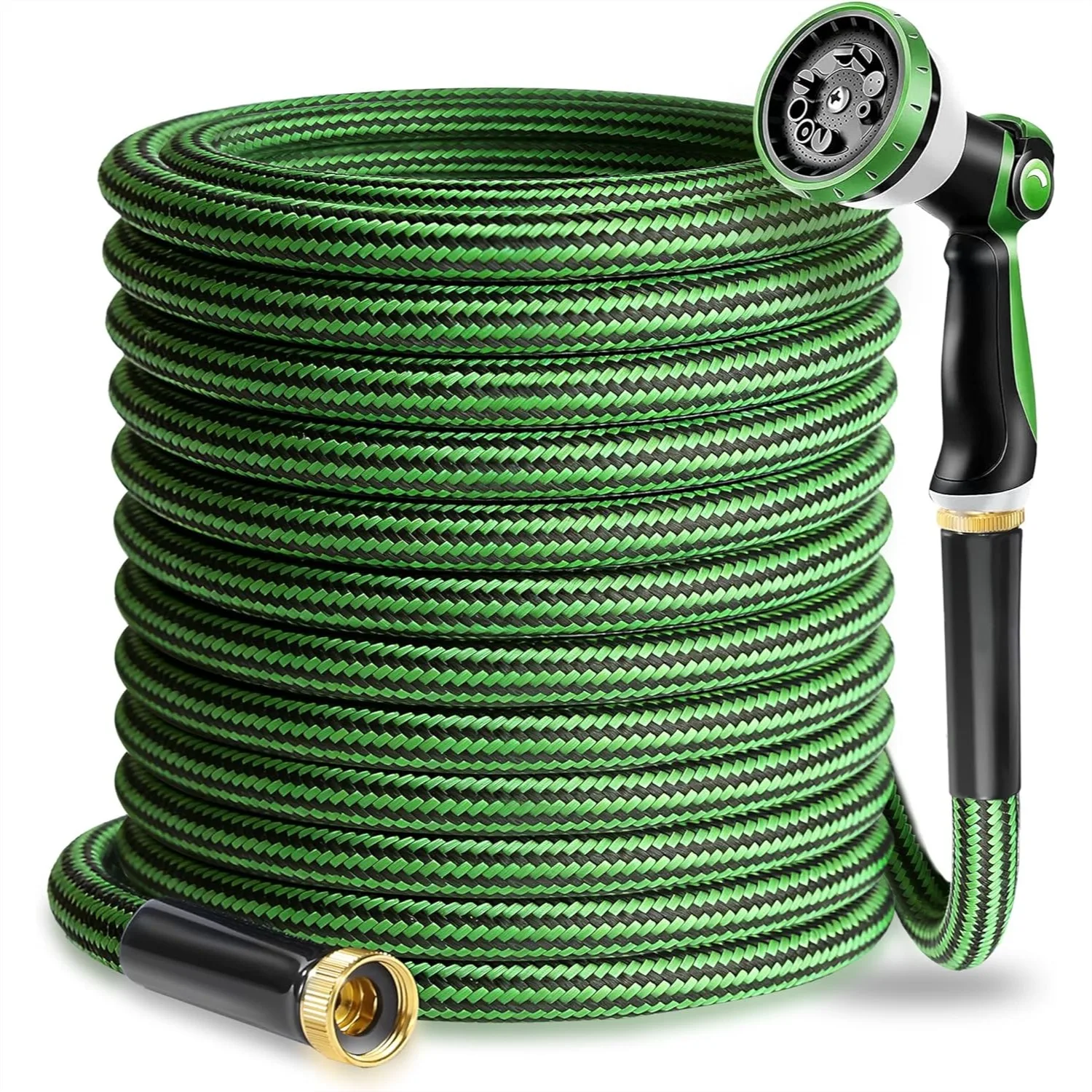 100 ft Heavy Duty Garden Hose with Solid Aluminum Fittings, Lightweight & Flexible, Anti-Kink, Rust-Resistant for Watering and
100 ft Heavy Duty Garden Hose with Solid Aluminum Fittings, Lightweight & Flexible, Anti-Kink, Rust-Resistant for Watering and