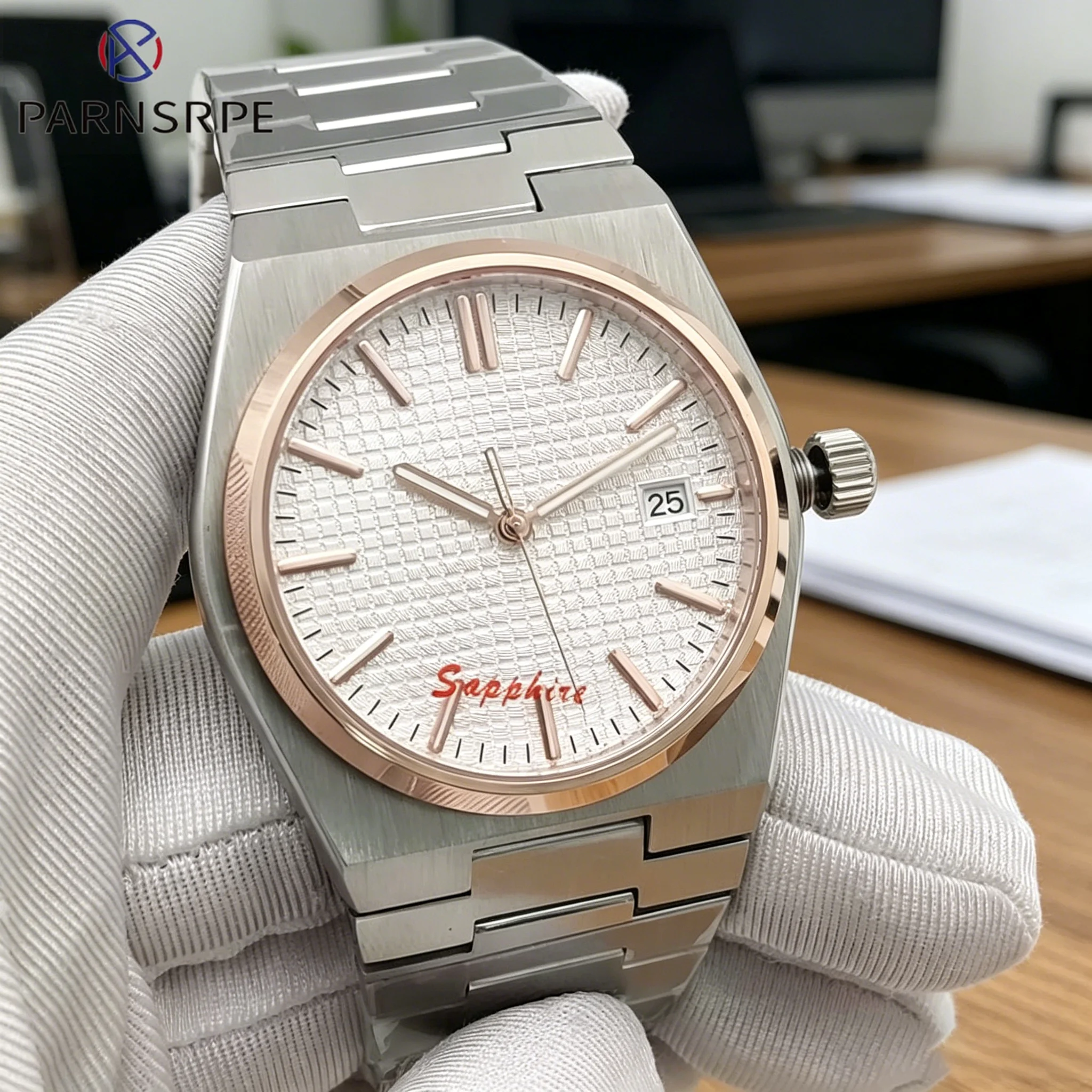 Parnsrpe 2024 New 40mm Men's Automatic Mechanical Watch Caliber NH35 Sapphire Rose Water-resistant Mechanical Watch
Parnsrpe 2024 New 40mm Men's Automatic Mechanical Watch Caliber NH35 Sapphire Rose Water-resistant Mechanical Watch