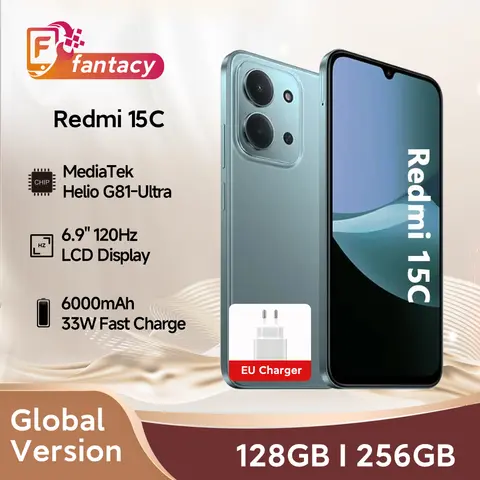 Xiaomi redmi 15c versão global 50mp câmera principal mediatek helio G81-Ultra 120hz 6.9 "display 33w carregamento 6000mah bateria