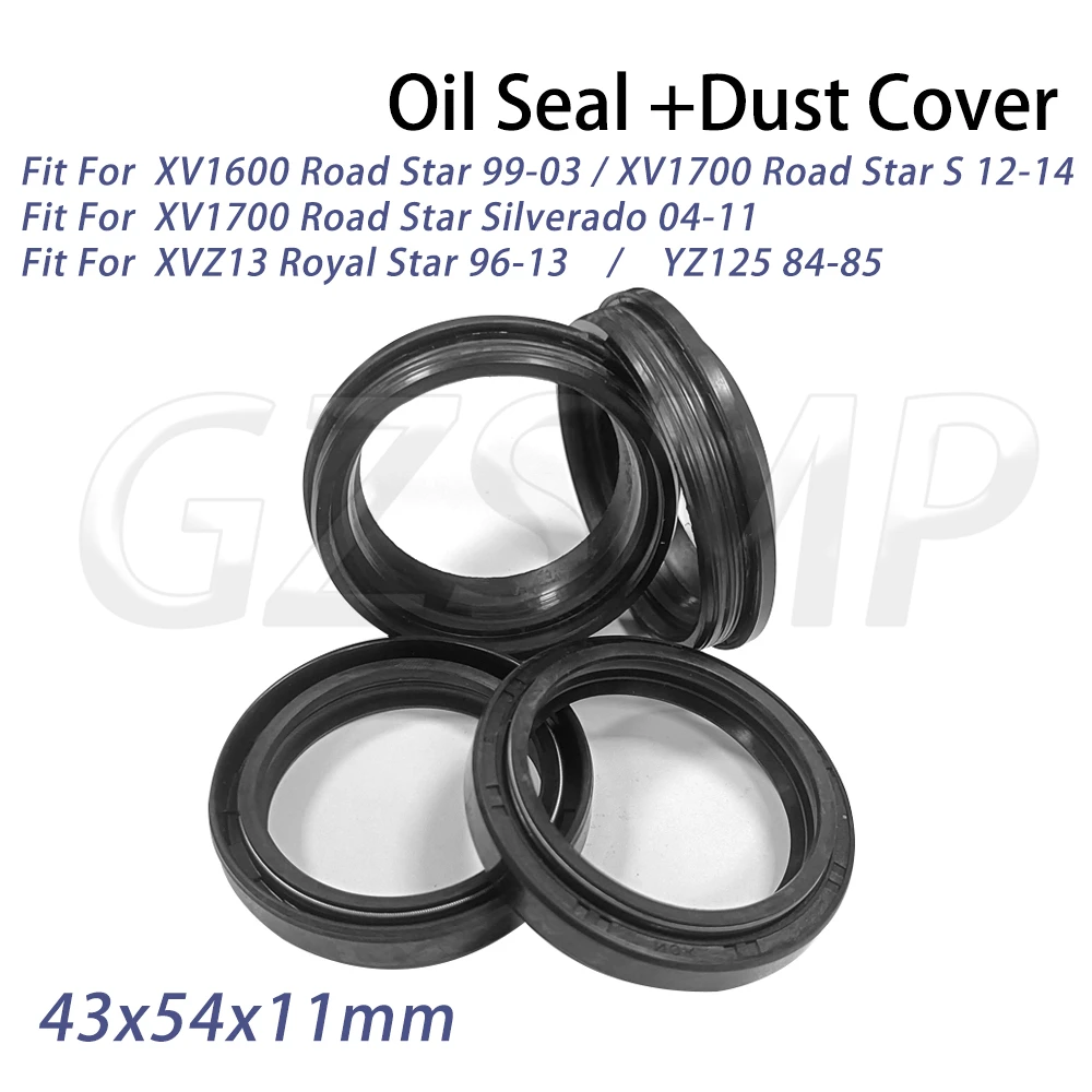 Fit for Yamaha Road Star XV1600 99-03 XV1700 XVZ13 Royal Star YZ125 Front Fork Oil Seal 43x54x11 Dust Cover
Fit for Yamaha Road Star XV1600 99-03 XV1700 XVZ13 Royal Star YZ125 Front Fork Oil Seal 43x54x11 Dust Cover