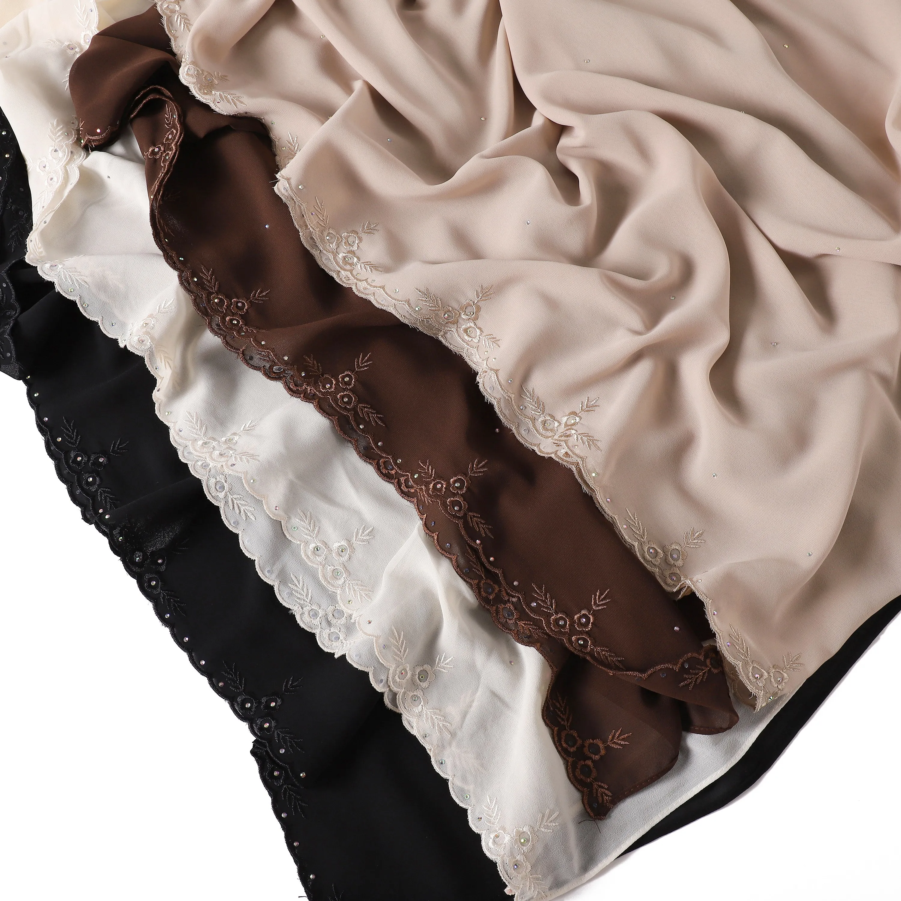 Chiffon Stone Embroidery Shawl Islamic Solid Floral Wrap Ethnic Lightweight Scarf Plain Muslim Daily Wear Scarves Women Hijab
Chiffon Stone Embroidery Shawl Islamic Solid Floral Wrap Ethnic Lightweight Scarf Plain Muslim Daily Wear Scarves Women Hijab