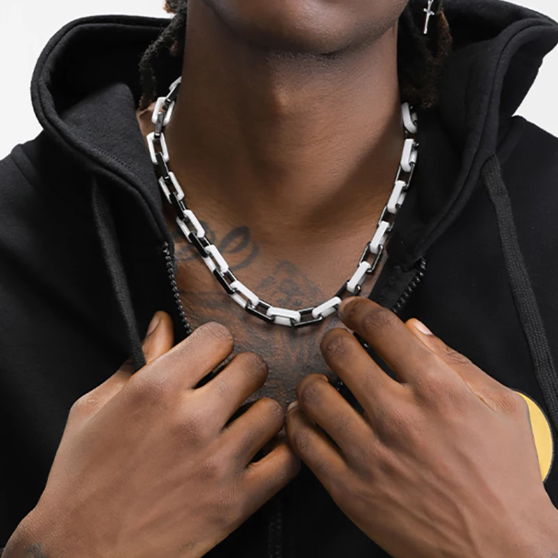 White Black Choker Ceramics Necklace Men Hip Hop Punk Long Box Link Neck Chain For Women Jewelry Gift Collares Square Necklaces
White Black Choker Ceramics Necklace Men Hip Hop Punk Long Box Link Neck Chain For Women Jewelry Gift Collares Square Necklaces