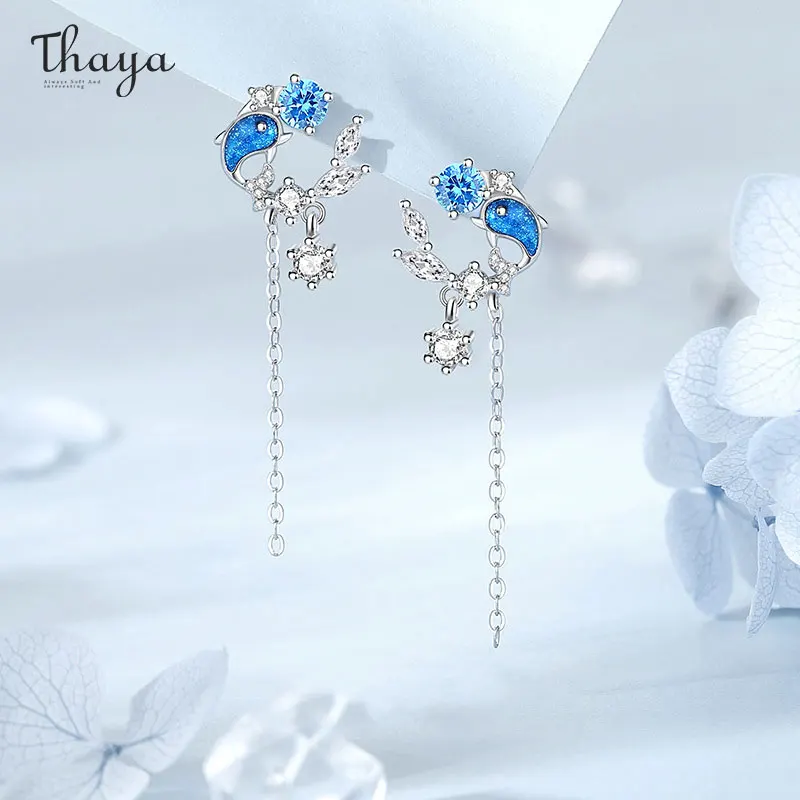 Thaya S925 Sterling Silver Earring Dolphin Design Women Earring&CZ Drop Earrings for Women Girls Sterling Silver Jewelry Gift
Thaya S925 Sterling Silver Earring Dolphin Design Women Earring&CZ Drop Earrings for Women Girls Sterling Silver Jewelry Gift