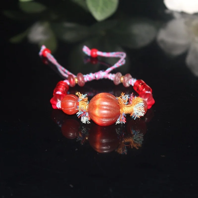 Imitation Qing Dynasty ancient , old glass , orange's eye stone melon beads, multi-bead bracelet
Imitation Qing Dynasty ancient , old glass , orange's eye stone melon beads, multi-bead bracelet
