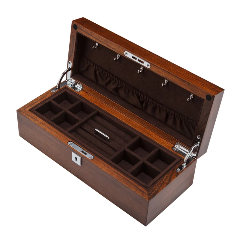 Elm Pure Solid Wood Double-Layer Jewelry Box Jewelry Collection Storage Box with Lock
Elm Pure Solid Wood Double-Layer Jewelry Box Jewelry Collection Storage Box with Lock