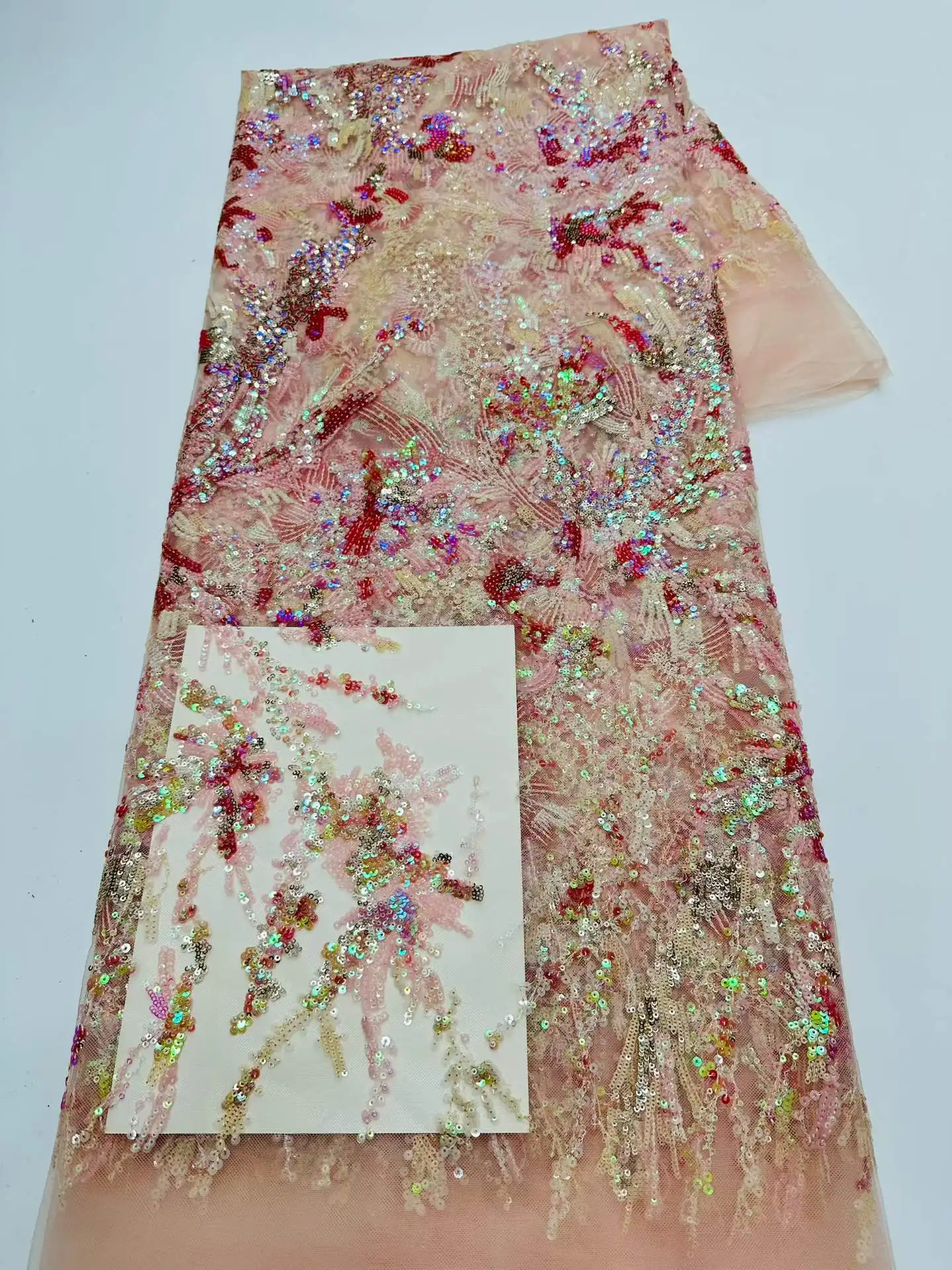 Luxury African Sequins Groom Lace Fabric 2026 High Quality French Nigerian Beaded Lace Fabric For Women Sewing Dresses Wedding
Luxury African Sequins Groom Lace Fabric 2026 High Quality French Nigerian Beaded Lace Fabric For Women Sewing Dresses Wedding