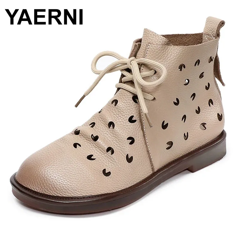 Premium Full Genuine Leather Hollow Summer Boots Flat Soft Sole Breathable Trendy Sandals Women's Cool Boots
Premium Full Genuine Leather Hollow Summer Boots Flat Soft Sole Breathable Trendy Sandals Women's Cool Boots