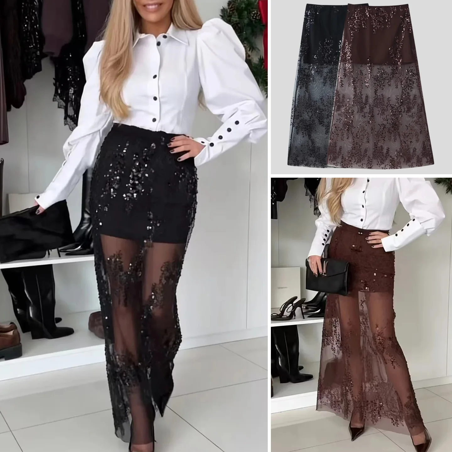Spring New Arrival Women's Loose A-Line Skirt with Side Zipper Embroidery Beads Mid-Length High Waist Casual Polyester Fiber
Spring New Arrival Women's Loose A-Line Skirt with Side Zipper Embroidery Beads Mid-Length High Waist Casual Polyester Fiber
