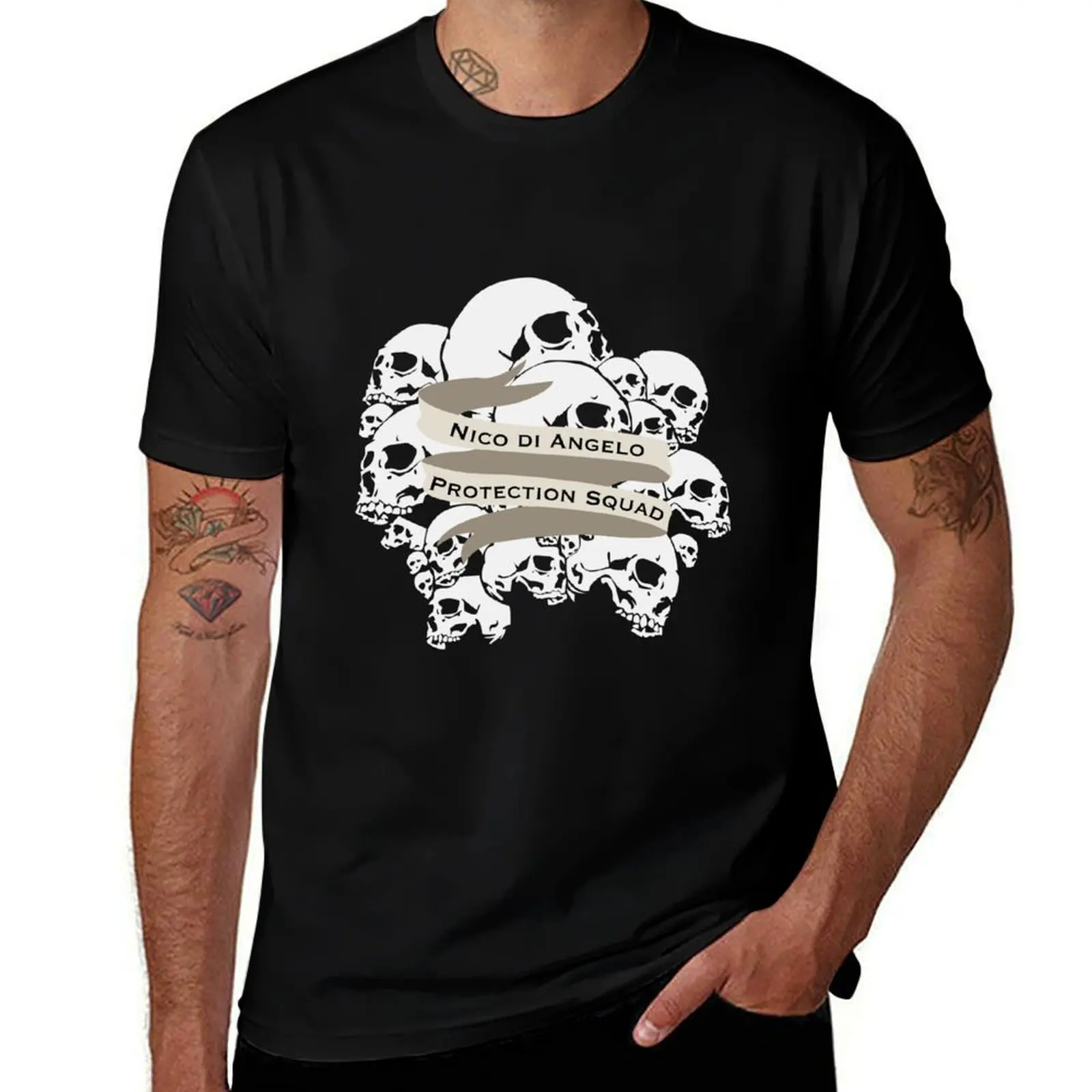 Nico di Angelo Protection Squad T-Shirt Vintage Print Crew Neck Tee
Nico di Angelo Protection Squad T-Shirt Vintage Print Crew Neck Tee