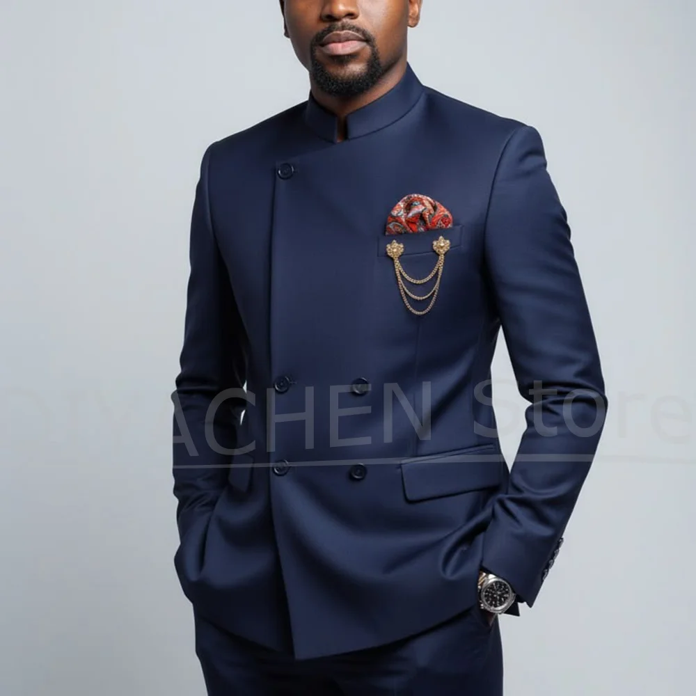 Men Mandarin Collar Suit 2 Piece Slim Fit Double Breasted Wear Fashion Business Wedding Party Blazer Pants Formal Outfit
Men Mandarin Collar Suit 2 Piece Slim Fit Double Breasted Wear Fashion Business Wedding Party Blazer Pants Formal Outfit