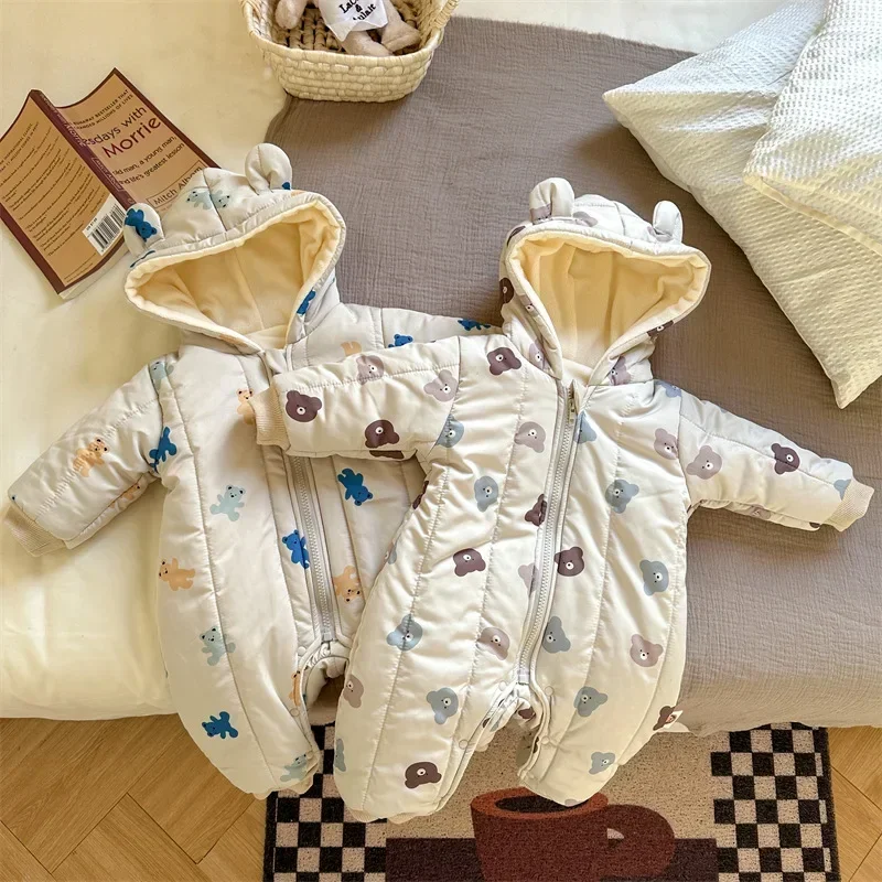 Winter Baby Romper Cartoon Bears Toddler Boys Thicken Quilted Hoodie Jumpsuits Infant Girls Lining Fur Warm Outfit
Winter Baby Romper Cartoon Bears Toddler Boys Thicken Quilted Hoodie Jumpsuits Infant Girls Lining Fur Warm Outfit
