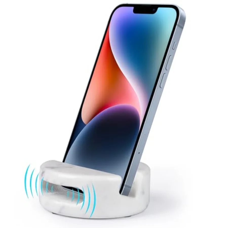 Elegant and Versatile White Marble Phone Stand with Sound Amplification Round Phone Holder Function for DeskKitchen Bathroom an
Elegant and Versatile White Marble Phone Stand with Sound Amplification Round Phone Holder Function for DeskKitchen Bathroom an