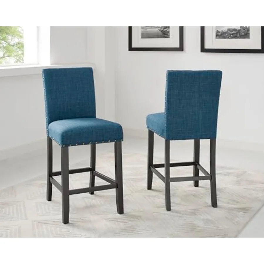 Табуреты Biony из синей ткани, регулируемые по высоте, с отделкой под гвозди, набор из 2 шт.
Табуреты Biony из синей ткани, регулируемые по высоте, с отделкой под гвозди, набор из 2 шт.