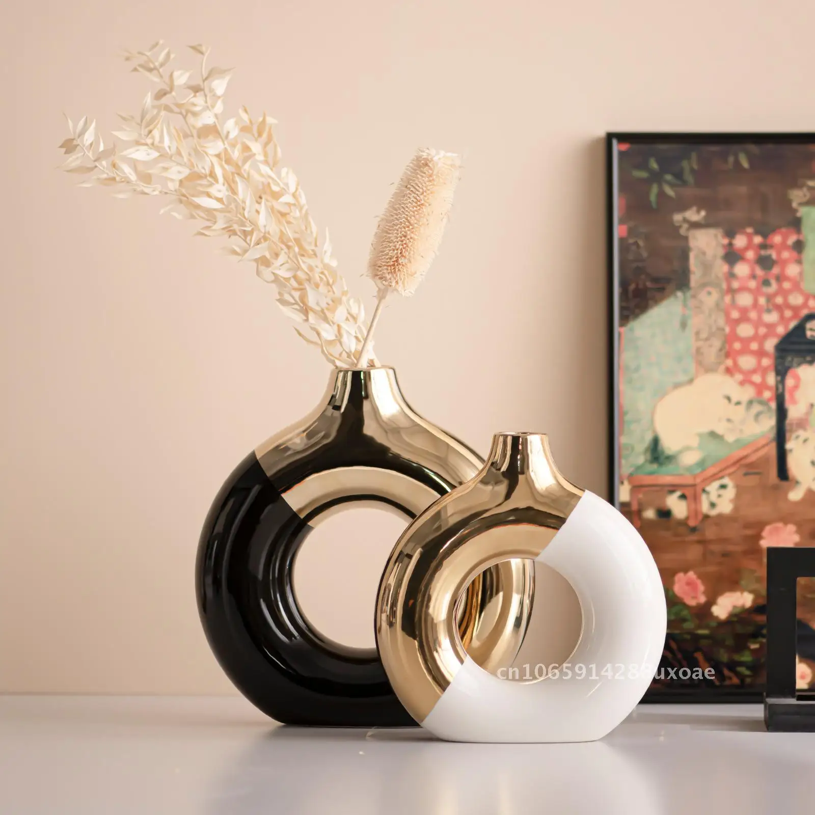 Vase Ceramic Flower Vase Entry Luxury Golden Vase Ins Style High Color Value Soft Decoration Supplies Ornaments Artistic Dining
Vase Ceramic Flower Vase Entry Luxury Golden Vase Ins Style High Color Value Soft Decoration Supplies Ornaments Artistic Dining