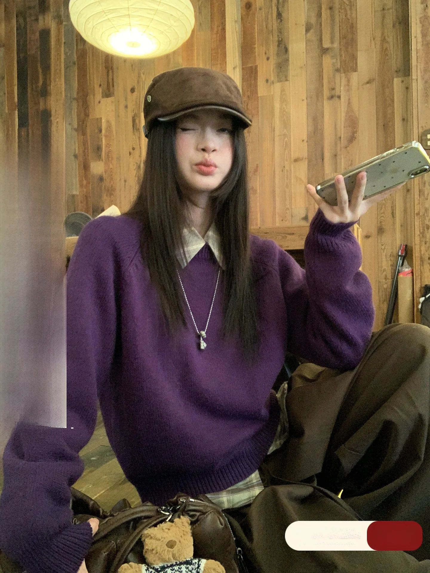 Loose Long Sve round Ne Knitted Sweater Women's Casual Sle Comfortable Fit V-ne Knitwear Purple Color Autumn Winter ...
Loose Long Sve round Ne Knitted Sweater Women's Casual Sle Comfortable Fit V-ne Knitwear Purple Color Autumn Winter ...