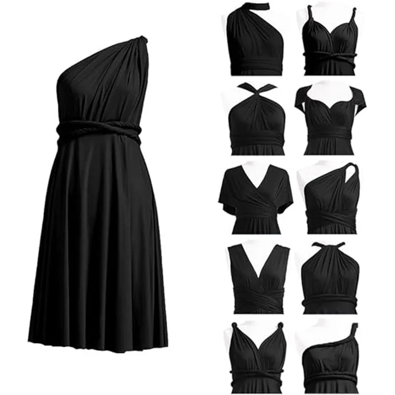Short dress bridesmaids convertible dress multi-directional pleated wrap mid-length dress chiffon fabric party sexy temperament
Short dress bridesmaids convertible dress multi-directional pleated wrap mid-length dress chiffon fabric party sexy temperament