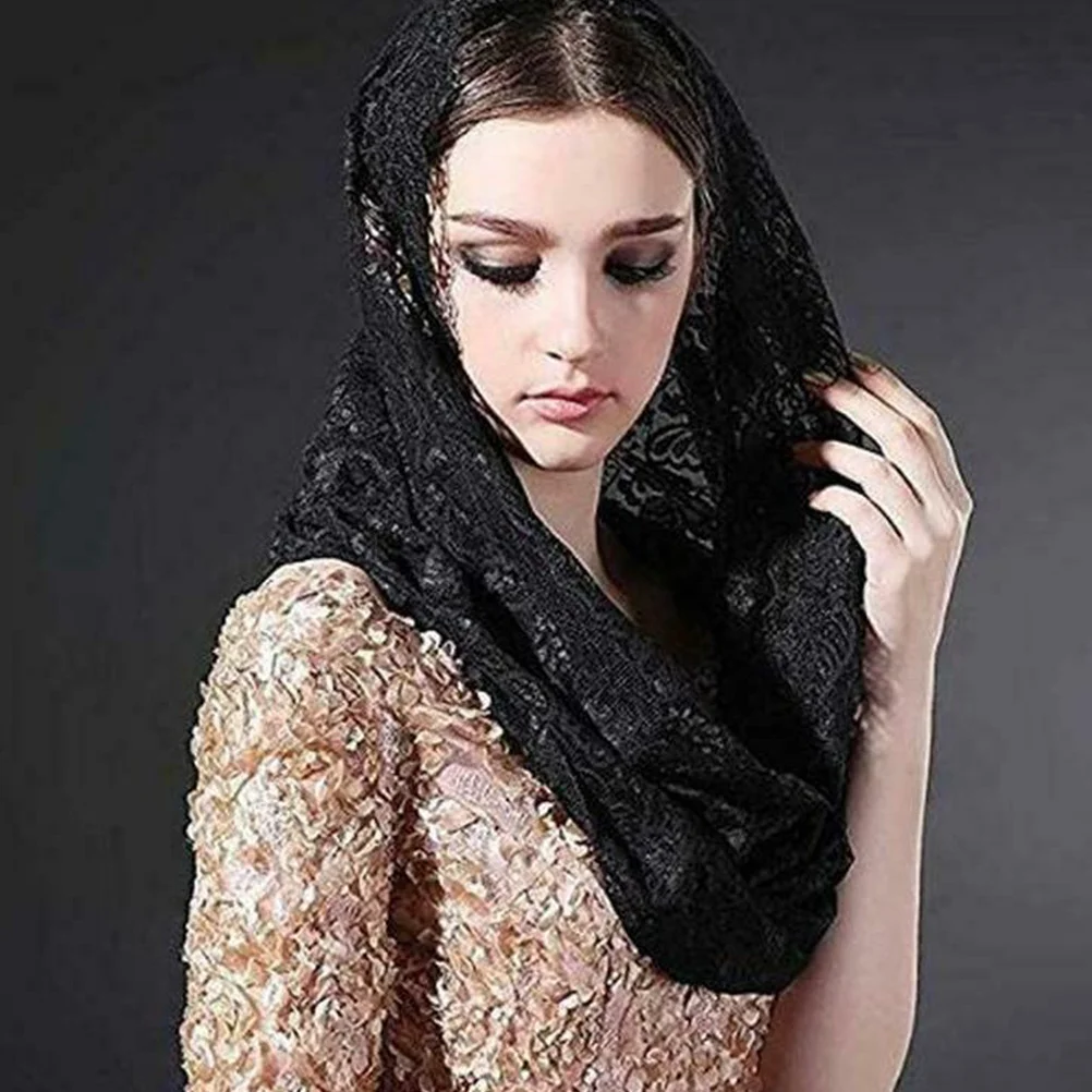 Black Catholicism Lace Veil Premium Fabric Durable Comfortable Lightweight Elastic Floral Lace Wedding Scarf Head Covering Mass
Black Catholicism Lace Veil Premium Fabric Durable Comfortable Lightweight Elastic Floral Lace Wedding Scarf Head Covering Mass