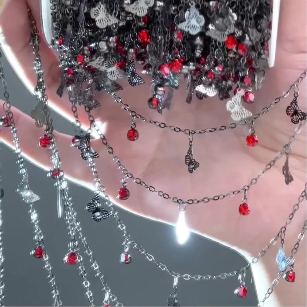 1 метр черного цвета, красная бабочка, цепочки со стразами, браслет «сделай сам», ожерелье, принадлежности для изготовления ювелирных изделий, аксессуары с кисточками для одежды
1 метр черного цвета, красная бабочка, цепочки со стразами, браслет «сделай сам», ожерелье, принадлежности для изготовления ювелирных изделий, аксессуары с кисточками для одежды